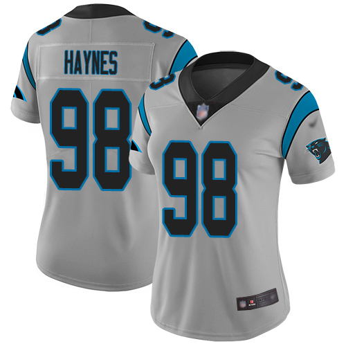 Carolina Panthers Limited Silver Women Marquis Haynes Jersey NFL Football #98 Inverted Legend